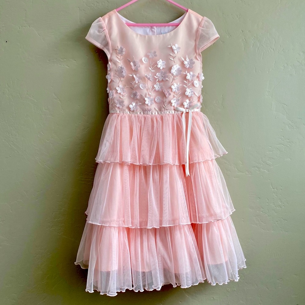 Pink Tiered Spring Easter Dress